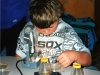 Victor doing a science project at school